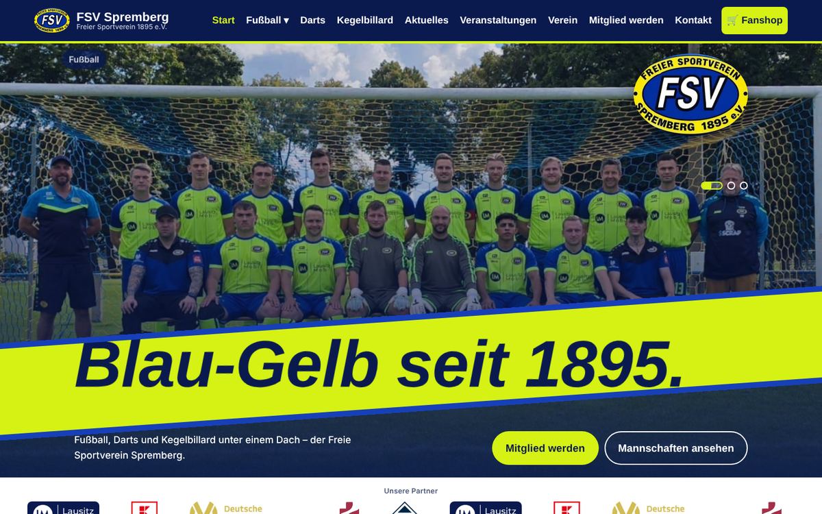 Startseite FSV Spremberg 1895 e.V. am Desktop